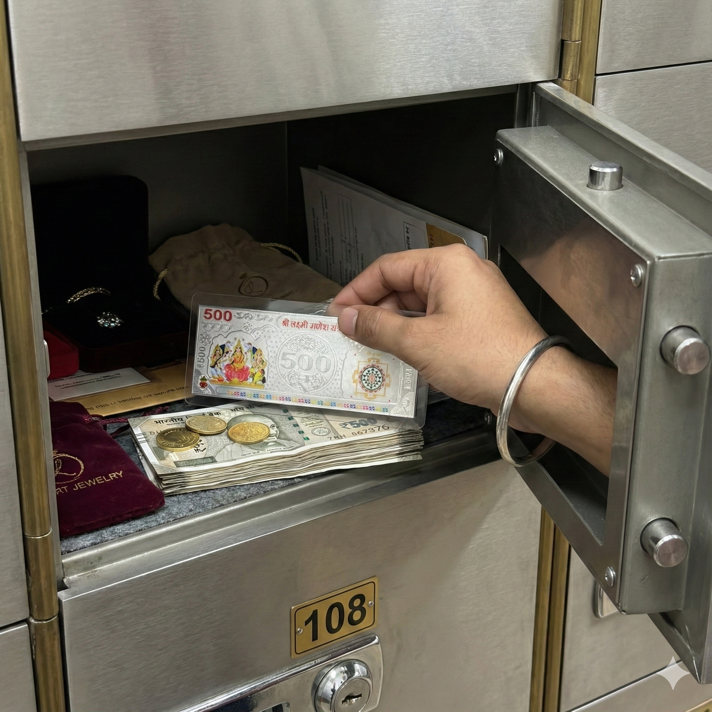 Pure Silver βΉ500 Note β Lakshmi Ganesh Prosperity Edition