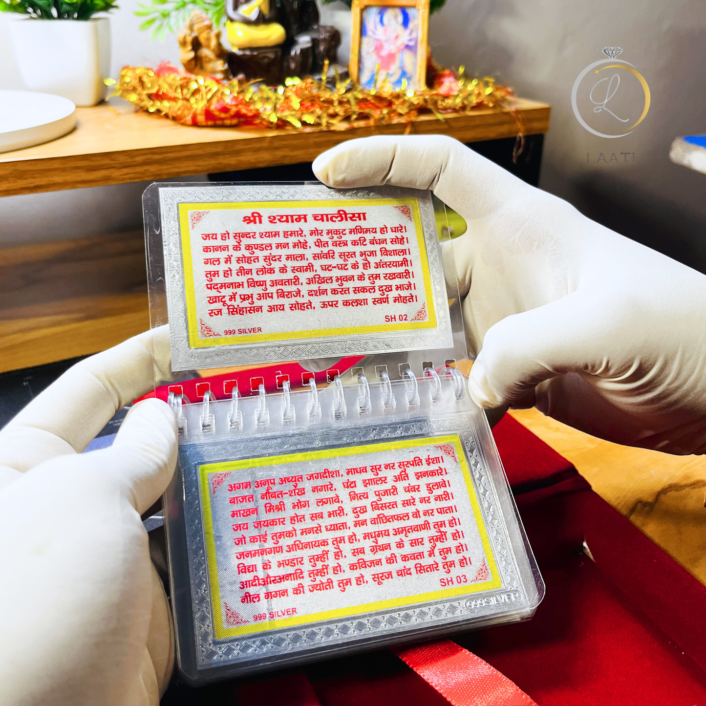 Pure Silver Khatu Shyam Ji Chalisa & Aarti Book | BIS Hallmarked | Laati