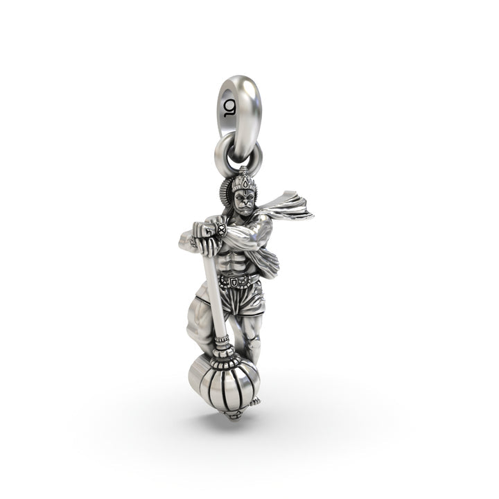 92.5 Sterling Silver Warrior Hanuman Pendant – Symbol of Strength & Protection
