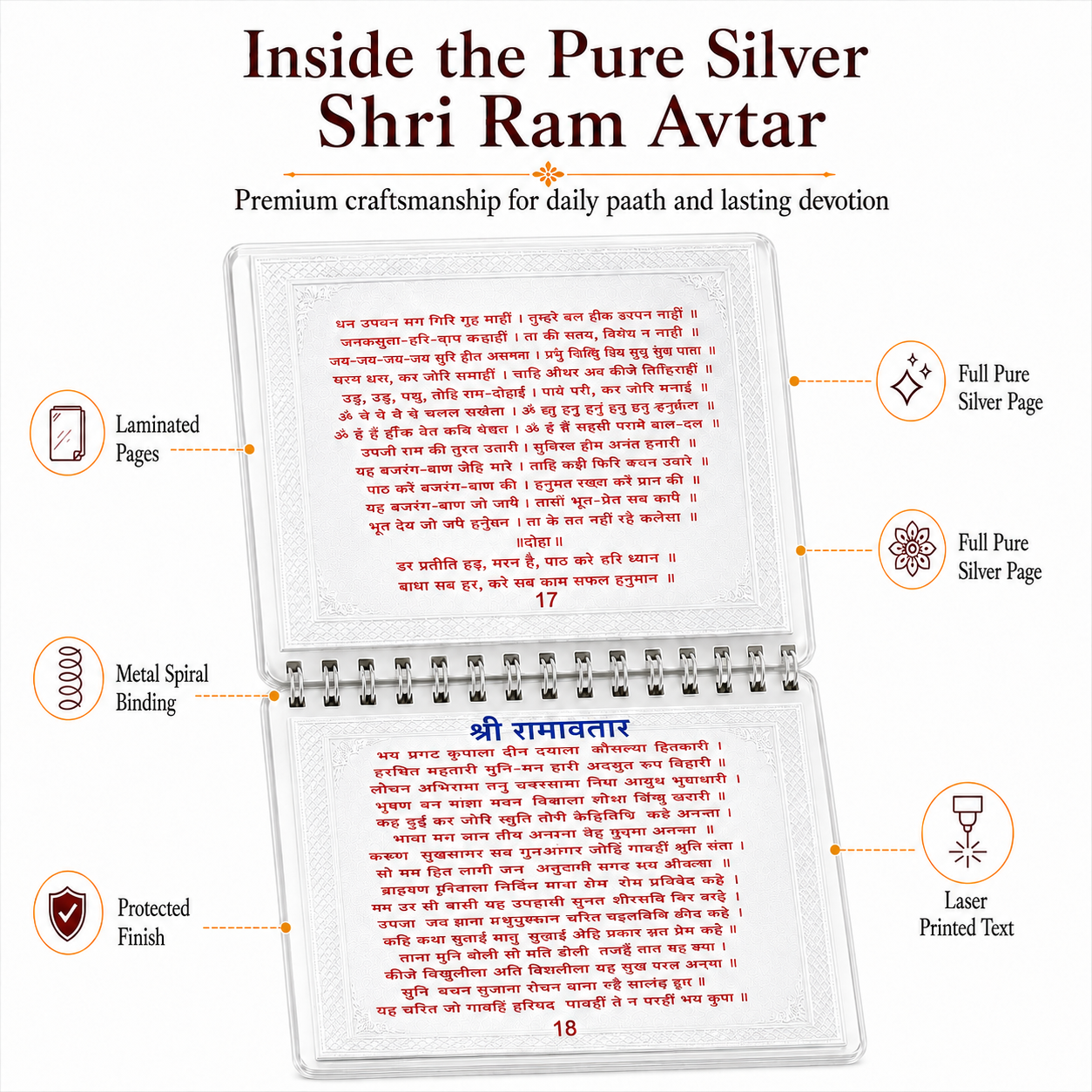 Complete Hanuman Granth in Pure Silver – Big Size