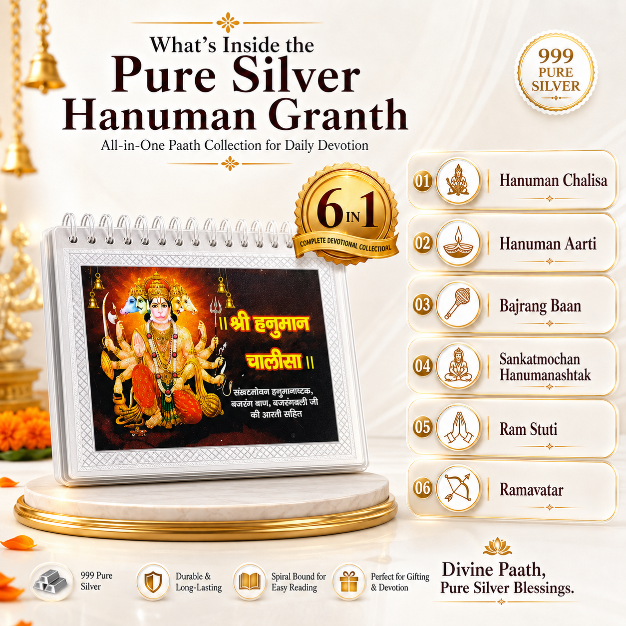 Complete Hanuman Granth in Pure Silver – Big Size