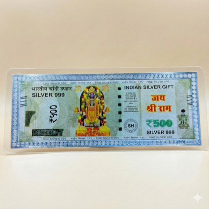 Shri Ram Lalla 999 Pure Silver Devotional Note – Auspicious Silver Gift for Pooja & Gifting
