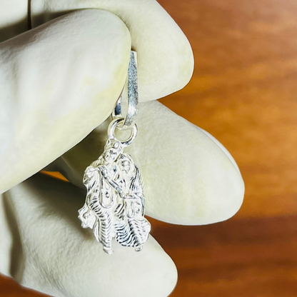 .  💞 Radha Krishna Miniature Pendant – 925 Pure Silver | Compact Devotional Charm