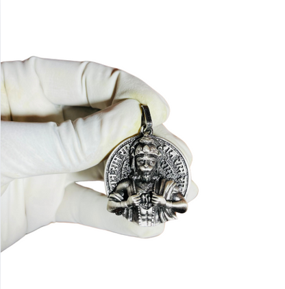 💥 Veer Hanuman Ram Darshan Pendant – 925 Pure Silver | Chest-Opening Form with Ram-Sita Engraving