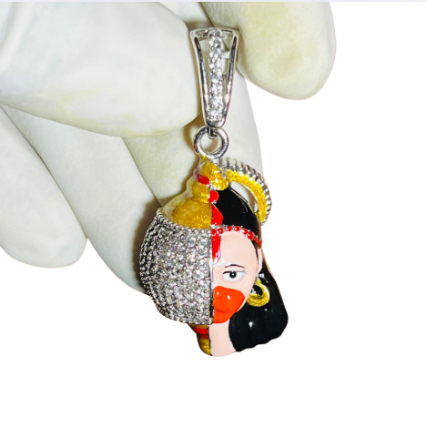 925 pure silver pendant of hanuman ji sankh design unique