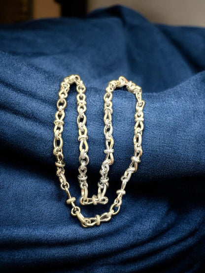 Silver Chain Elegant Circle and Oval Design