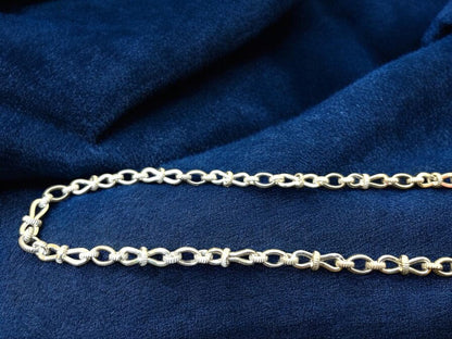 Silver Chain Elegant Circle and Oval Design