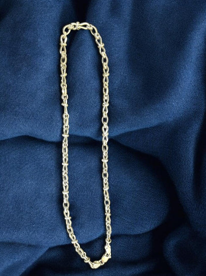 Silver Chain Elegant Circle and Oval Design