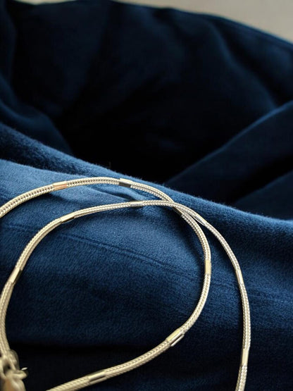 Silver Chain with unique plating in middle