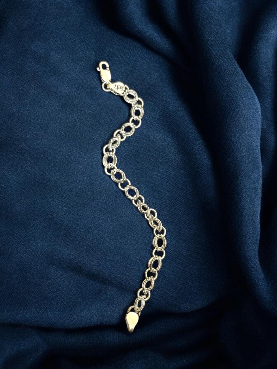 Silver Bracelet with Oval shape rings