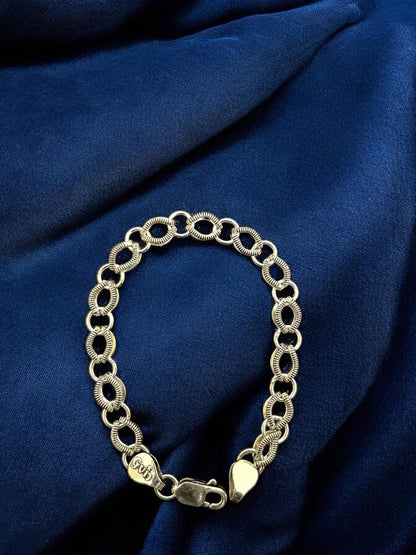 Silver Bracelet with Oval shape rings
