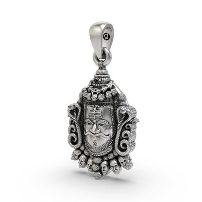 🔱 Mahakaal Pendant – 925 Pure Silver | Fearless Form of Shiva with Snake & Skull Crown