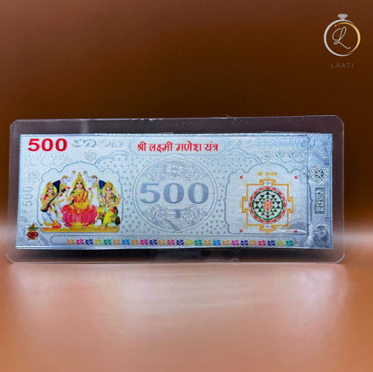 Pure Silver ₹500 Note – Lakshmi Ganesh Prosperity Edition